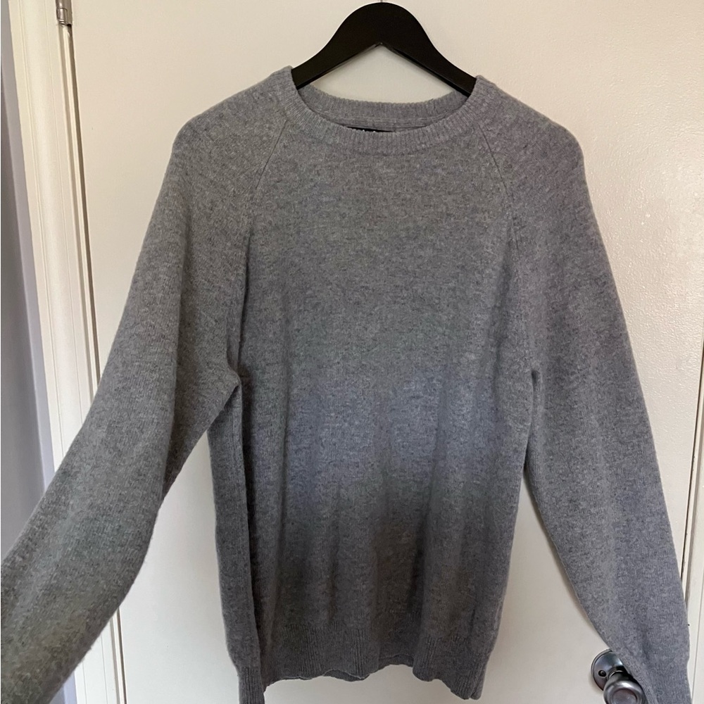 Magaschoni Men's Grey Lambs Wool Crewneck Sweater Size‎ XL